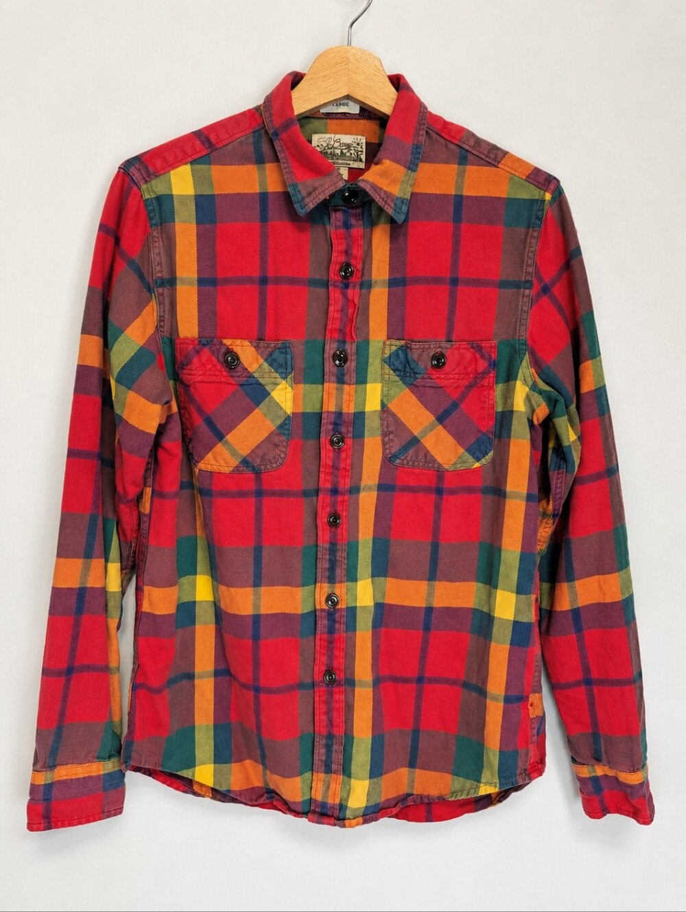 J.Crew Mid-Weight Flannel Shirt Men's S Classic Fit Plaid Red